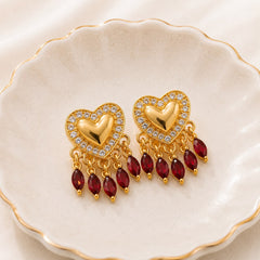 Zircon Earring-253 (Maroon)