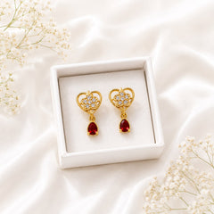 Zircon Earring-254 (Maroon)
