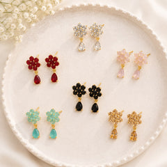 Zircon Earring-256 (Maroon)