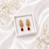 Zircon Hoop Earring-240 (Maroon)