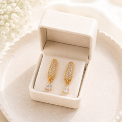 Zircon Hoop Earring-241 (White) (Copy)