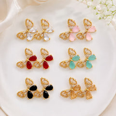 Zircon Butterfly Stud-223 (Pink)
