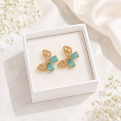 Zircon Butterfly Stud-223 (Mint Green)