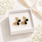 Zircon Butterfly Stud-223 (Black)