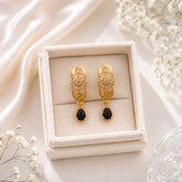 Zircon Hoop Earring-243 (Black)