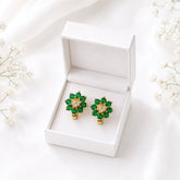 Zircon Hoop Earring-244 (Green)
