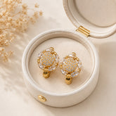 Zircon Hoop Earring-245 (White)