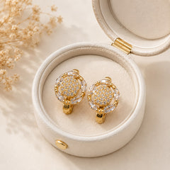 Zircon Hoop Earring-245 (White)