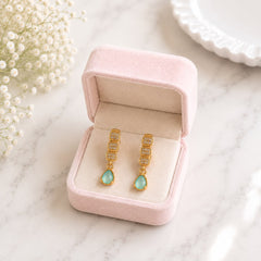 Zircon Hoop Earring-248 (Mint Green)
