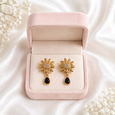 Zircon Hoop Earring-247 (Black)