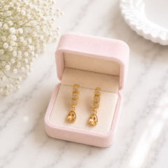 Zircon Hoop Earring-248 (Golden)