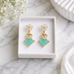 Zircon Earring-257 (Mint Green)