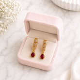 Zircon Hoop Earring-248 (Maroon)