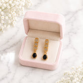 Zircon Hoop Earring-248 (Black)