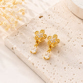 Zircon Hoop Earring-246 (White)