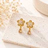 Zircon Hoop Earring-246 (Golden)