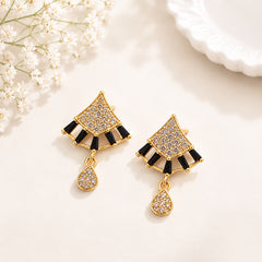 Zircon Earring-258 (Black)