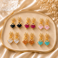 Zircon Earring-257 (Black)