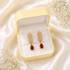 Zircon Earring-260 (Maroon)