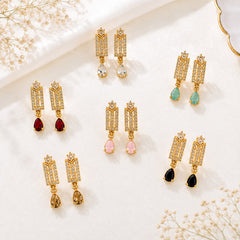 Zircon Earring-260 (Black)