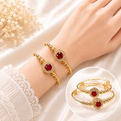 Adjustable Kashmiri Bangle-145 (Golden/Maroon)