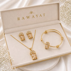 Zircon Locket Set-197 (Golden)