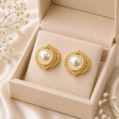 Zircon Pearl Studs-233