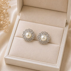 Zircon Pearl Studs-232