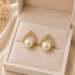 Zircon Pearl Studs-234