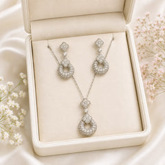 Zircon Locket Set-175 (Silver)