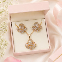 Zircon Locket Set-192 (Golden)