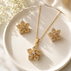 Zircon Locket Set-189 (Golden)