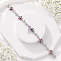 Zircon Bracelet-94 (Silver/Multi)