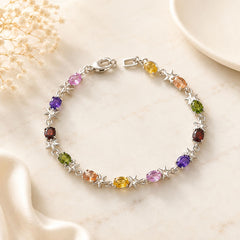 Zircon Bracelet-96 (Silver/Multi)
