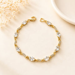 Zircon Bracelet-93 (Golden/White)