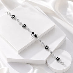Zircon Bracelet-94 (Silver/Black)