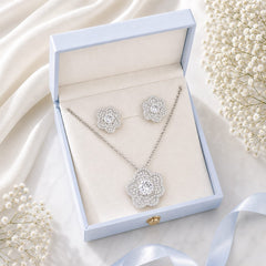 Zircon Locket Set-196 (Silver)