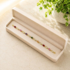 Zircon Bracelet-101 (Golden/Multi)
