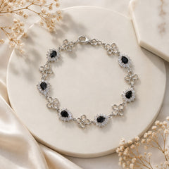 Zircon Bracelet-100 (Silver/Black)