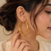 Stainless Steel Hoop Earring-16 (Golden)