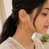 Stainless Steel Hoop Earring-18 (Golden)