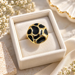 Enamel Statement Ring (Black)