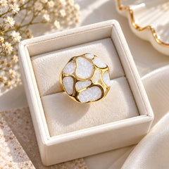 Enamel Statement Ring (White)