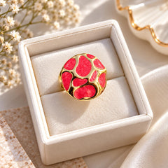 Enamel Statement Ring (Red)