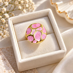 Enamel Statement Ring (Pink)