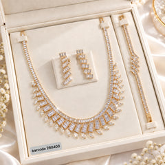 Zircon Necklace Set-66 (Golden)