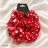 Polka Dot Mesh Scrunchie (Red)