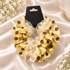 Polka Dot Mesh Scrunchie (Yellow)
