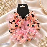 Polka Dot Mesh Scrunchie (Pink)