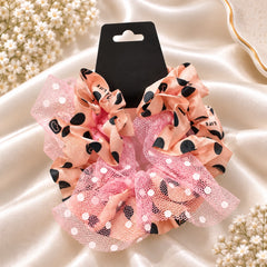 Polka Dot Mesh Scrunchie (Pink)